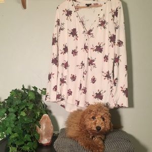 Torrid long sleeve floral shirt